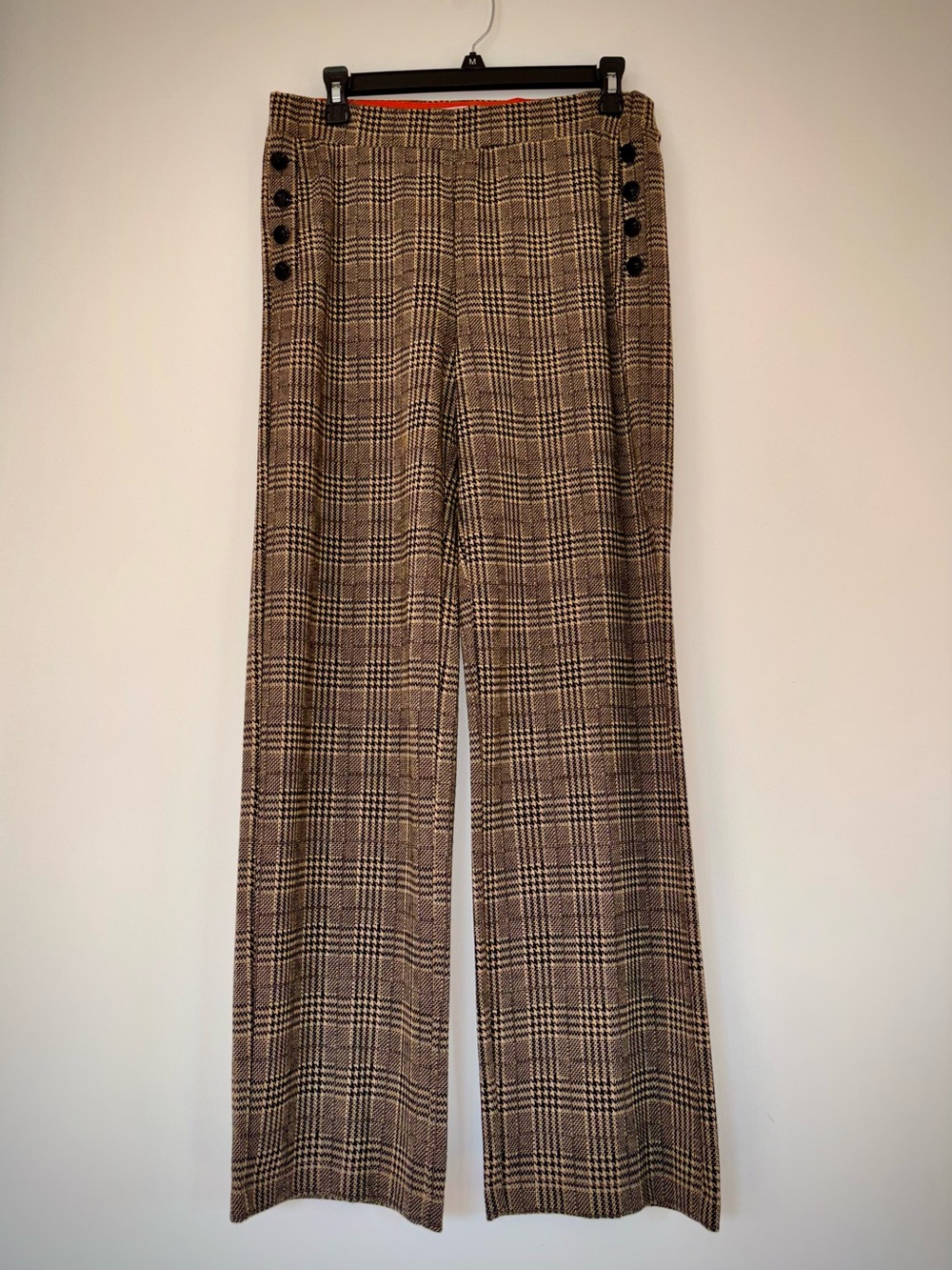 Studio JPR Plaid Wide Leg Sailor Button Trousers Academia - Picture 2 of 4